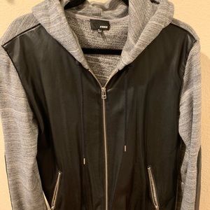 Aritzia Wilfred Free Faux Leather Hoodie Sweater